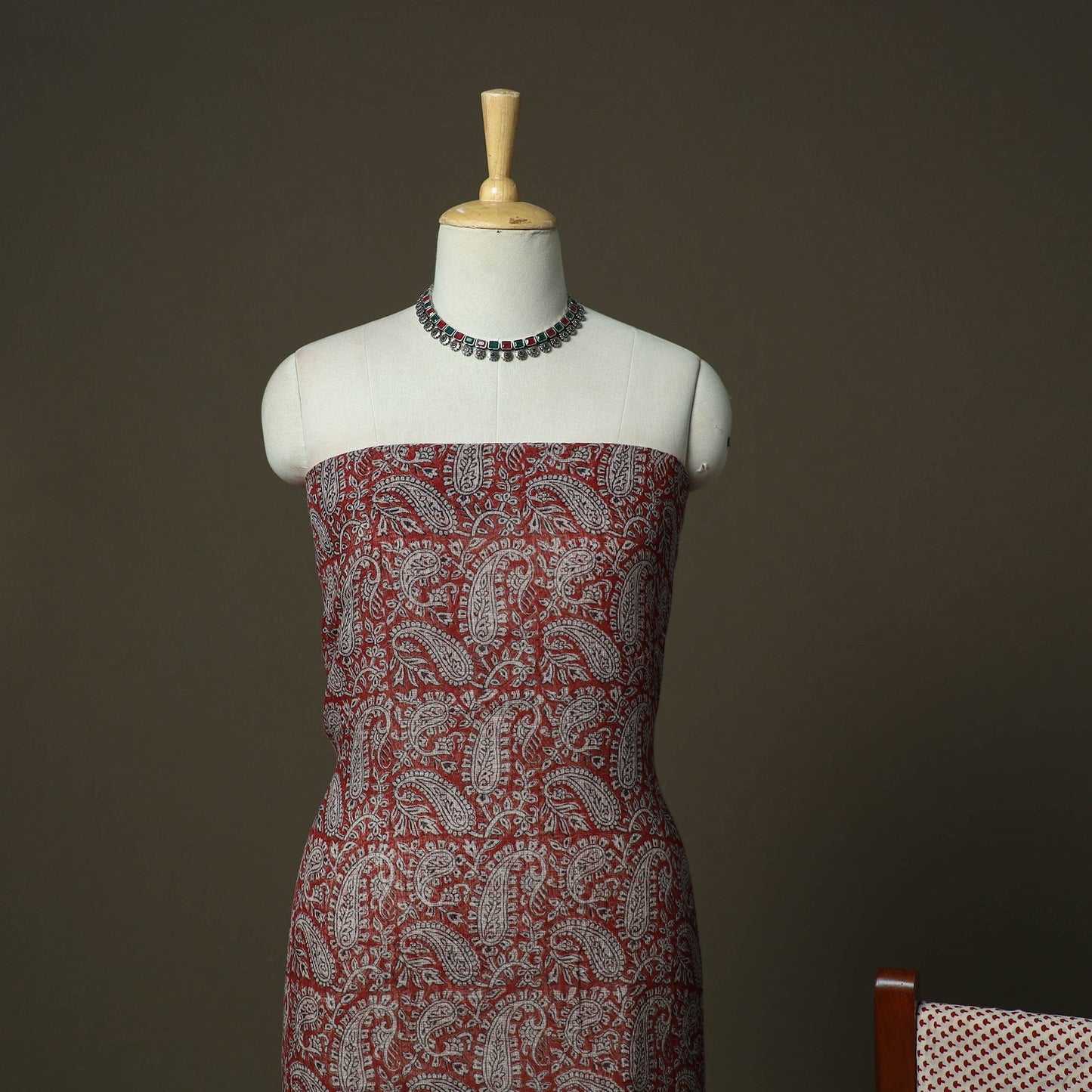 Bagh hand block print natural dyed kota doria cotton 3pc
