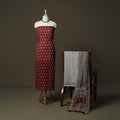 Bagh hand block print natural dyed kota doria cotton 3pc