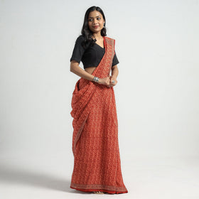 Bagh Hand Block Printed Natural Dyed Cotton Saree