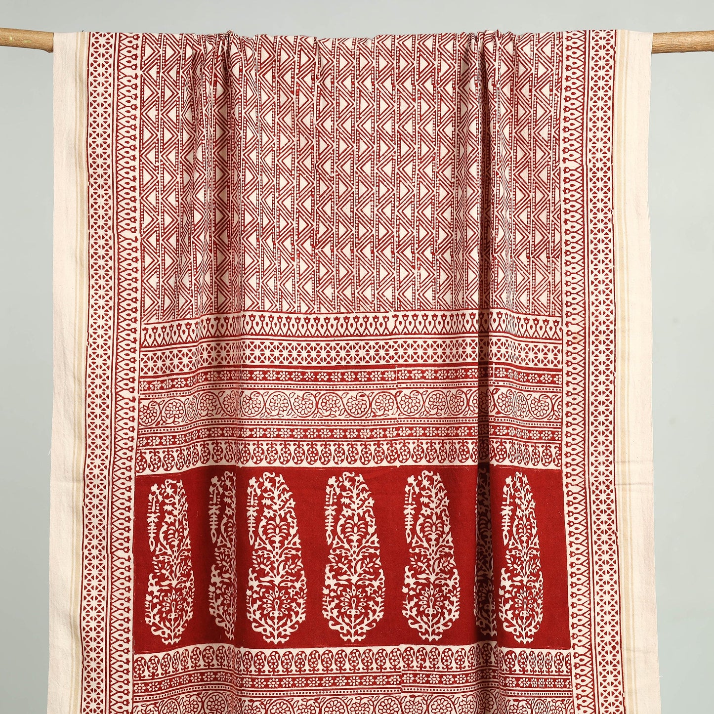 Red Bagh Hand Block Print Cotton Handloom Towel