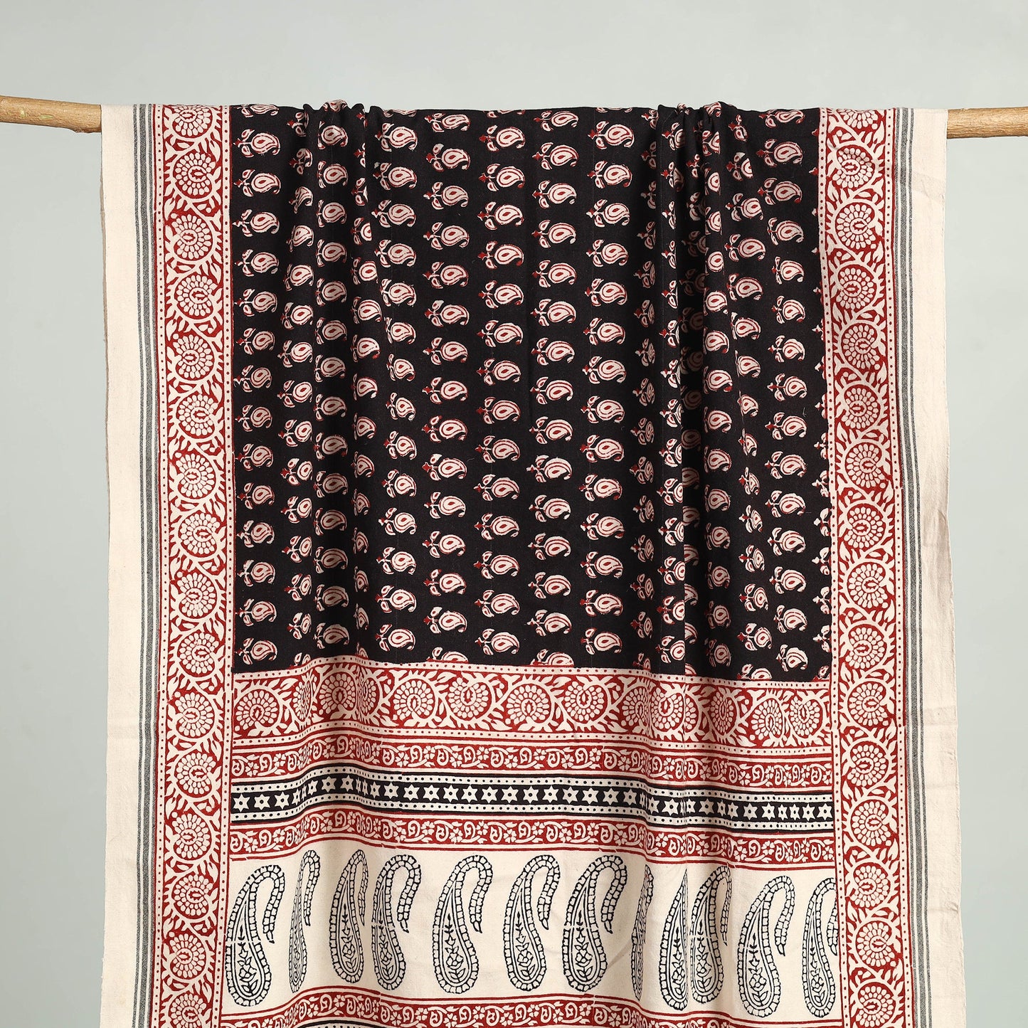 Red Bagh Hand Block Print Cotton Handloom Towel
