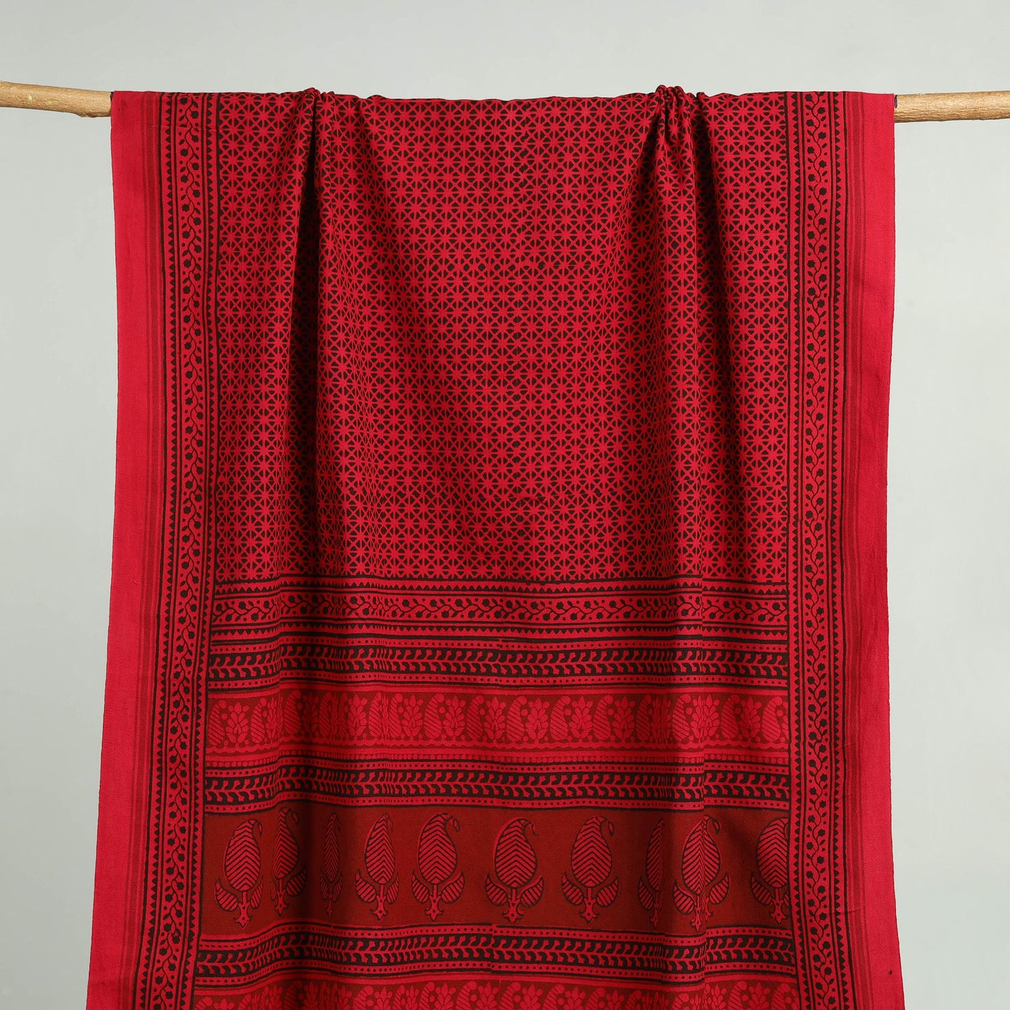 Red Bagh Hand Block Print Cotton Handloom Towel