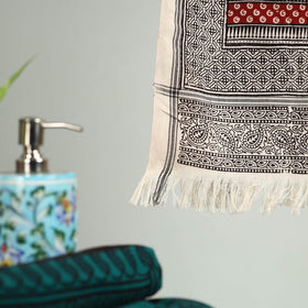 Red - bagh hand cotton handloom towel 35 - handcrafted