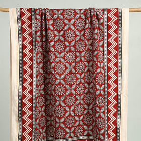 Red - bagh hand cotton handloom towel 36 - handcrafted