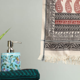 Red Bagh Hand Block Print Cotton Handloom Towel