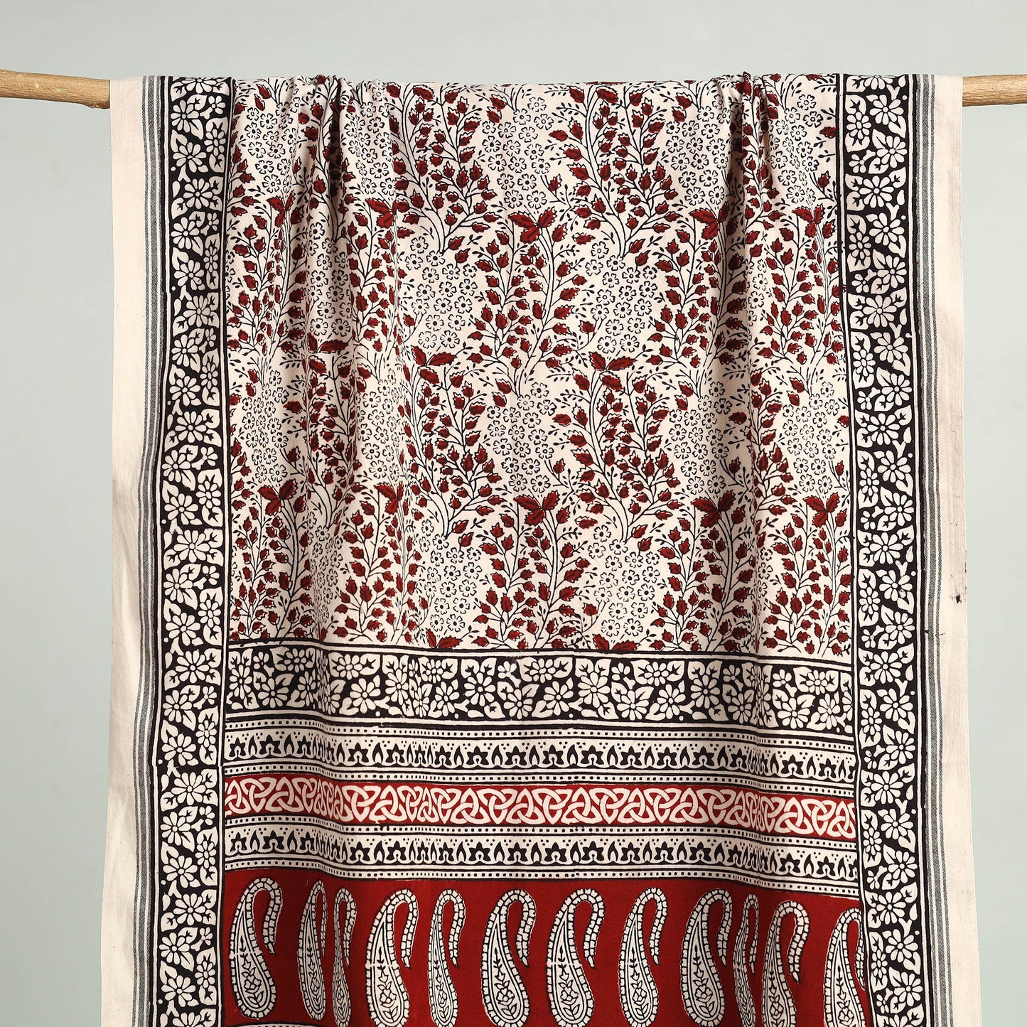 Red Bagh Hand Block Print Cotton Handloom Towel