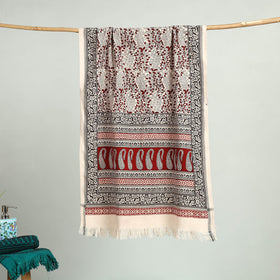 Red Bagh Hand Block Print Cotton Handloom Towel