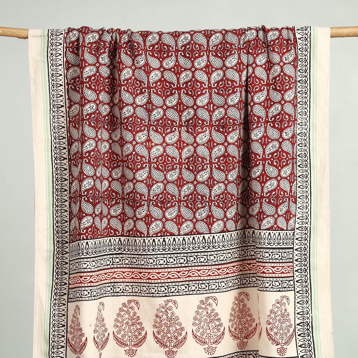 Red Bagh Hand Block Print Cotton Handloom Towel