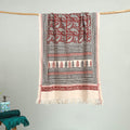 Red - bagh hand cotton handloom towel 50 - handcrafted