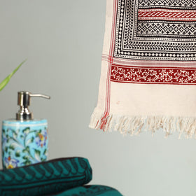 Red - bagh hand cotton handloom towel 50 - handcrafted