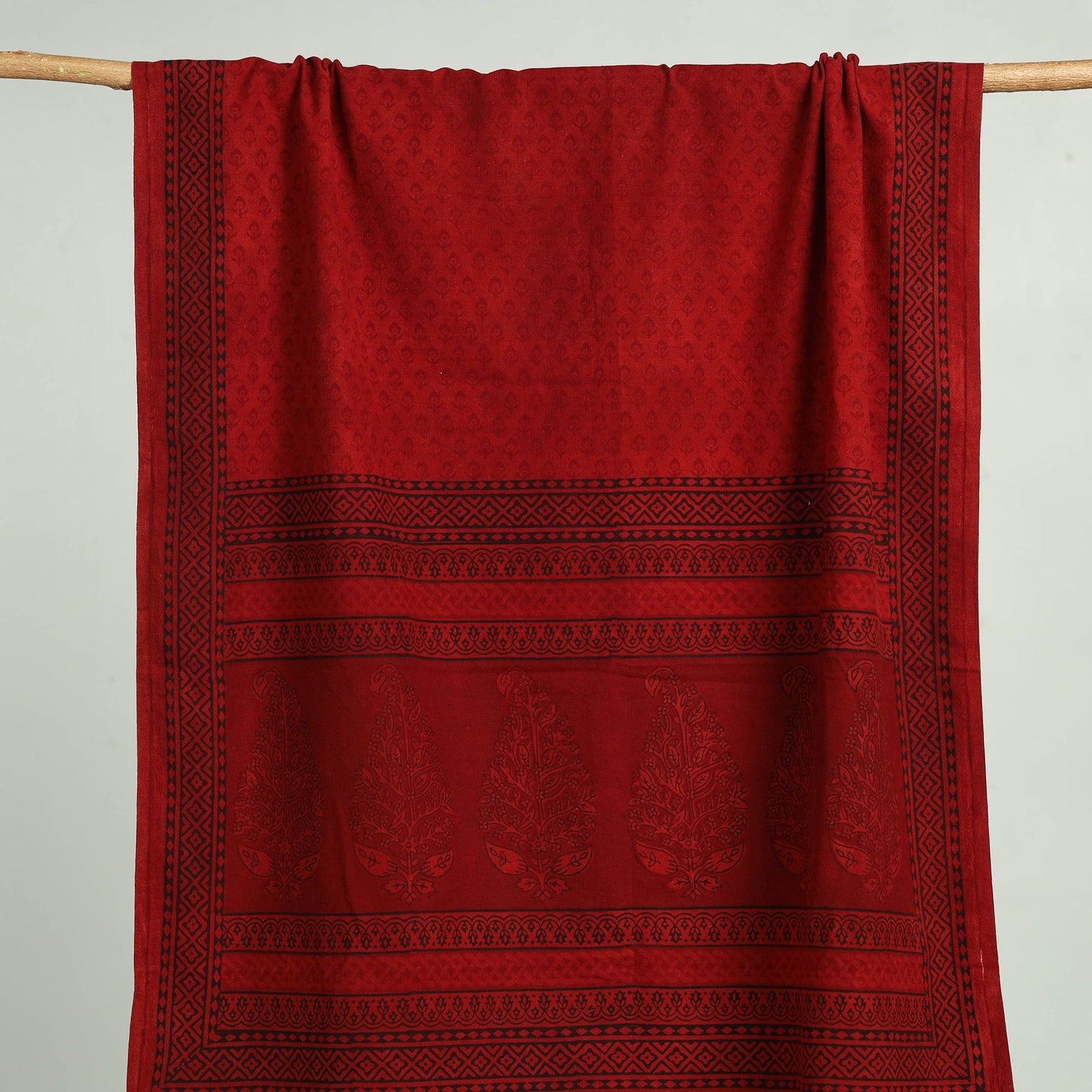 Red Bagh Hand Block Print Cotton Handloom Towel