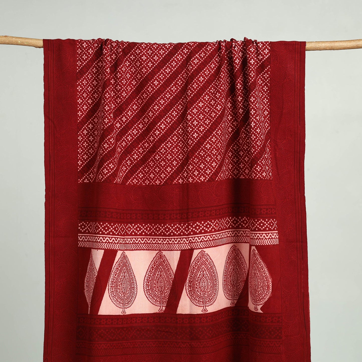 Red - bagh hand cotton handloom towel 64 - handcrafted
