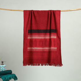 Red Bagh Hand Block Print Cotton Handloom Towel
