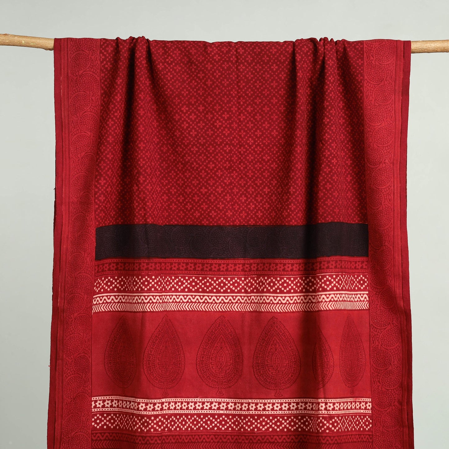 Red Bagh Hand Block Print Cotton Handloom Towel
