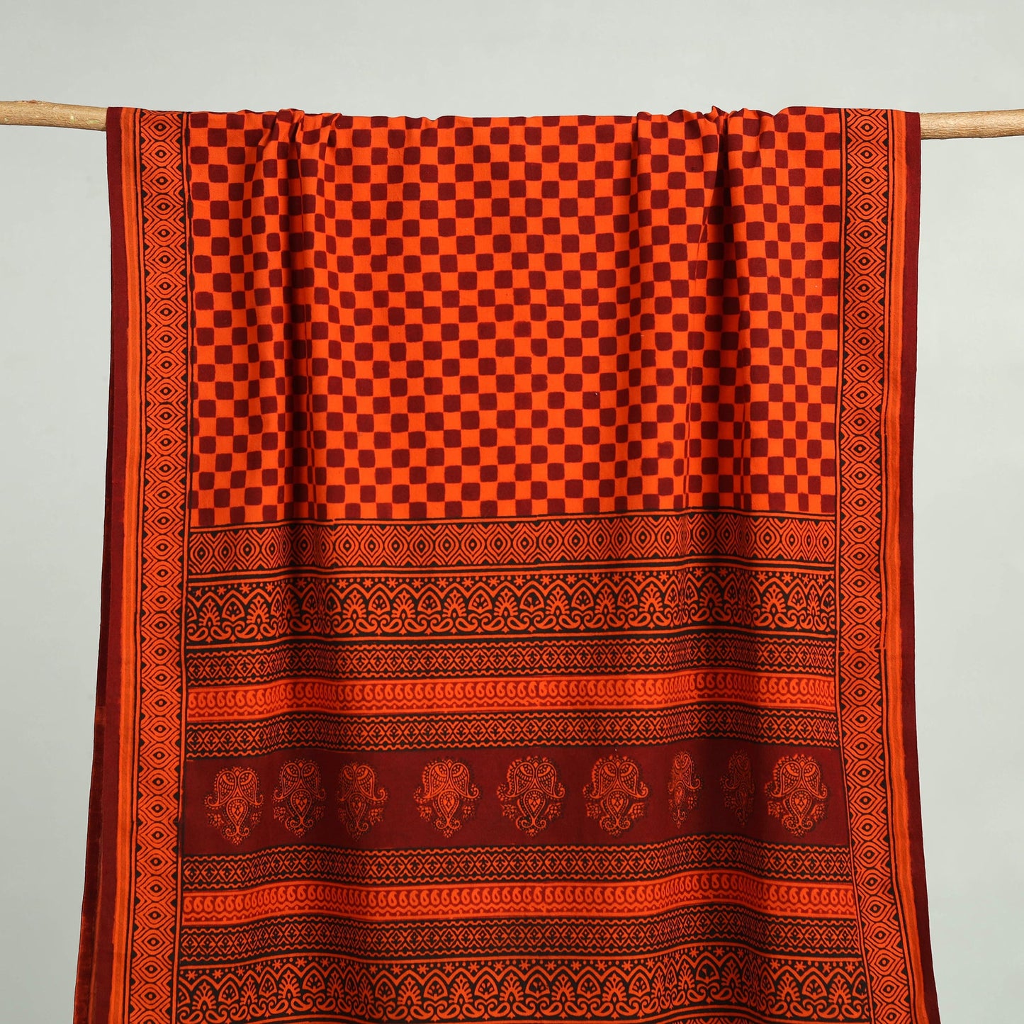 Red Bagh Hand Block Print Cotton Handloom Towel