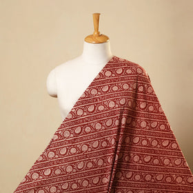 Red - bagh hand natural dyed cotton fabric 01 - handcrafted