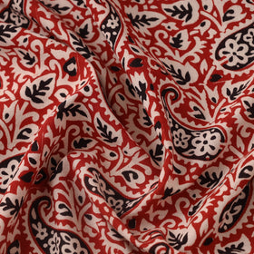 Red - bagh hand natural dyed cotton fabric 07 - handcrafted