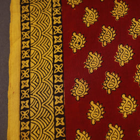Red Bagh Hand Block Print Natural Dyed Cotton Fabric