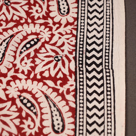 Red Bagh Hand Block Print Natural Dyed Cotton Fabric