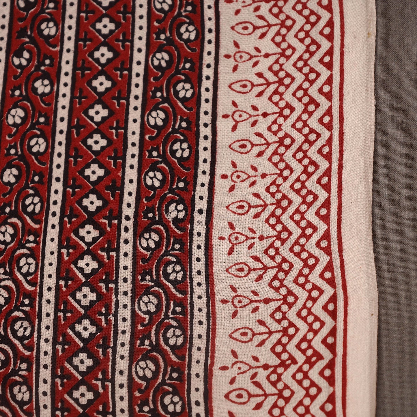 Red Bagh Hand Block Print Natural Dyed Cotton Fabric