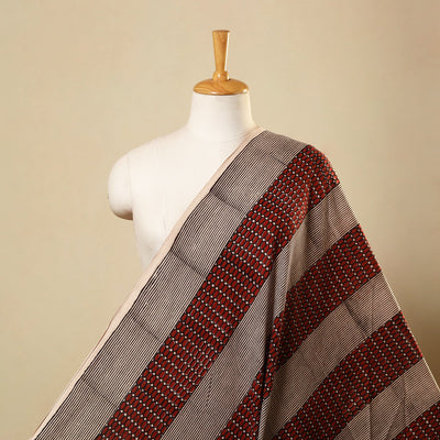 Red Bagh Hand Block Print Natural Dyed Cotton Fabric