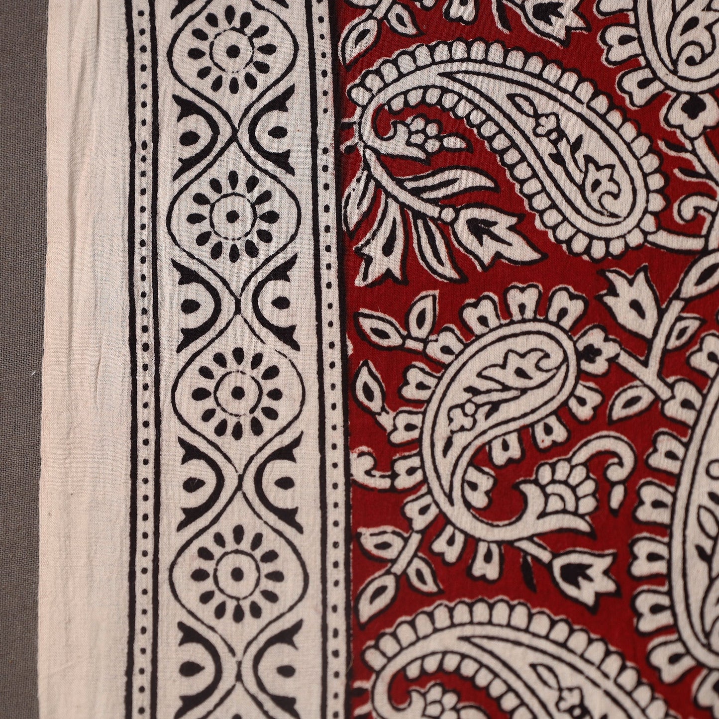 Red Bagh Hand Block Print Natural Dyed Cotton Fabric