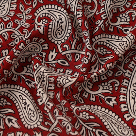 Red Bagh Hand Block Print Natural Dyed Cotton Fabric