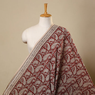 Red Bagh Hand Block Print Natural Dyed Cotton Fabric