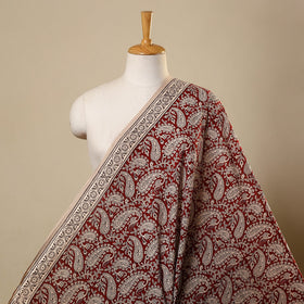 Red Bagh Hand Block Print Natural Dyed Cotton Fabric