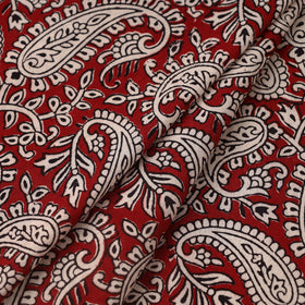 Red Bagh Hand Block Print Natural Dyed Cotton Fabric