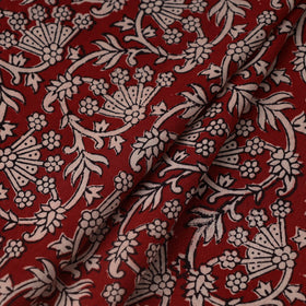 Red Bagh Hand Block Print Natural Dyed Cotton Fabric