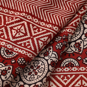 Red Bagh Hand Block Print Natural Dyed Cotton Fabric