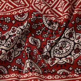Red Bagh Hand Block Print Natural Dyed Cotton Fabric