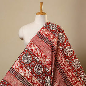 Red Bagh Hand Block Print Natural Dyed Cotton Fabric