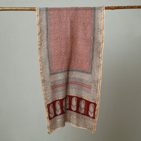 Multicolor Bagh Hand Block Printed Chanderi Silk Stole 