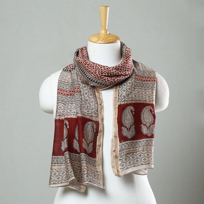 Multicolor Bagh Hand Block Printed Chanderi Silk Stole 