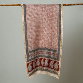 Buy Bagh Hand Block Printed Chanderi Silk Stole 01 Online at iTokri.com