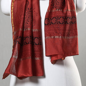  Bagh Block Printed Chanderi Silk Stole 