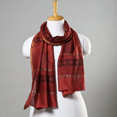  Bagh Block Printed Chanderi Silk Stole 