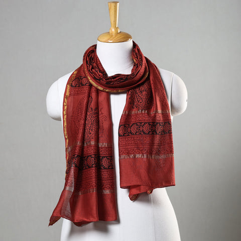  Bagh Block Printed Chanderi Silk Stole 