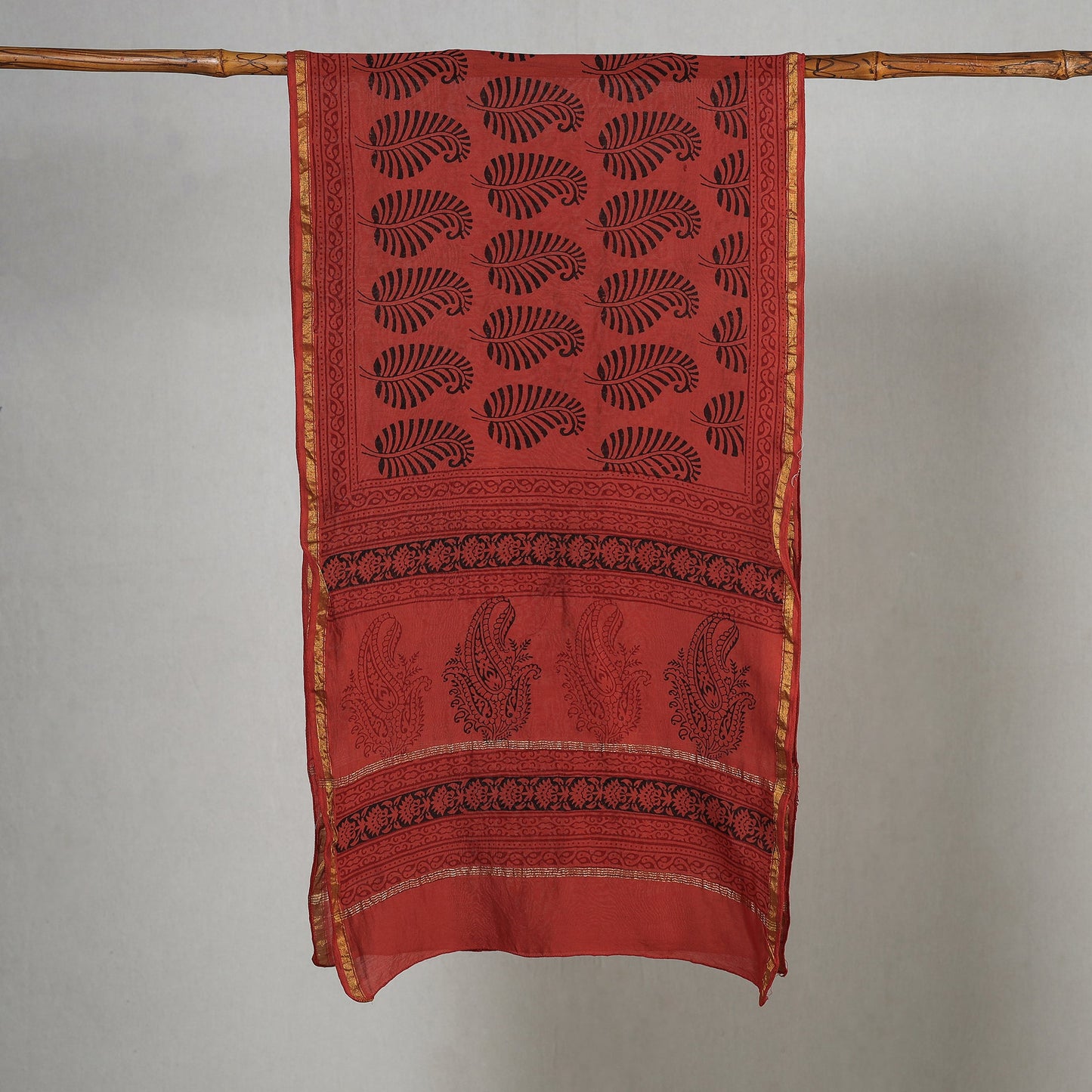  Bagh Block Printed Chanderi Silk Stole 
