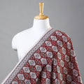 Red - Bagh Hand Block Printed Cotton Fabric