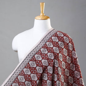 Red - Bagh Hand Block Printed Cotton Fabric