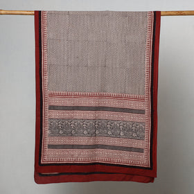 Red Bagh Hand Block Printed Cotton Stole 