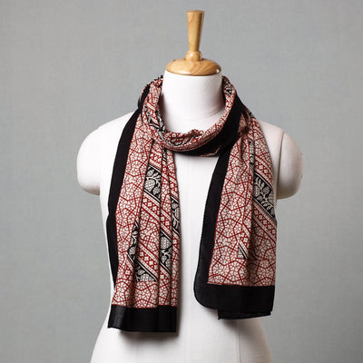 Red Bagh Hand Block Printed Cotton Stole 