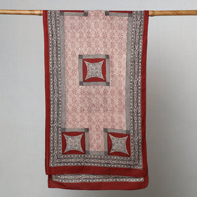 Red Bagh Hand Block Printed Cotton Stole 