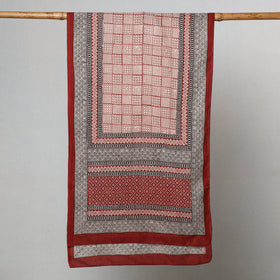 Red Bagh Hand Block Printed Cotton Stole 