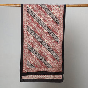 Red Bagh Hand Block Printed Cotton Stole 