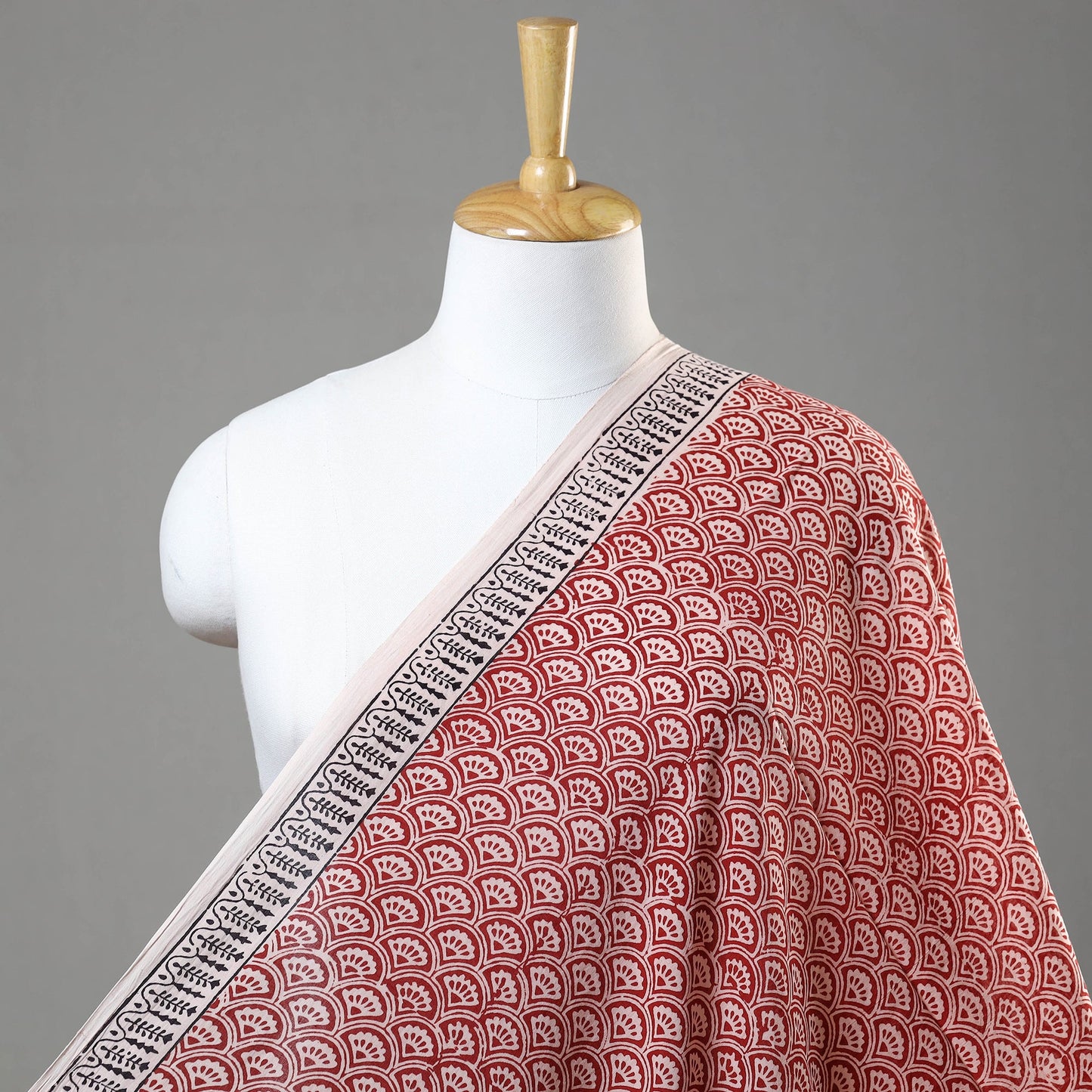 Buy Red Bagh Hand Block Printed Mul Cotton Fabric
