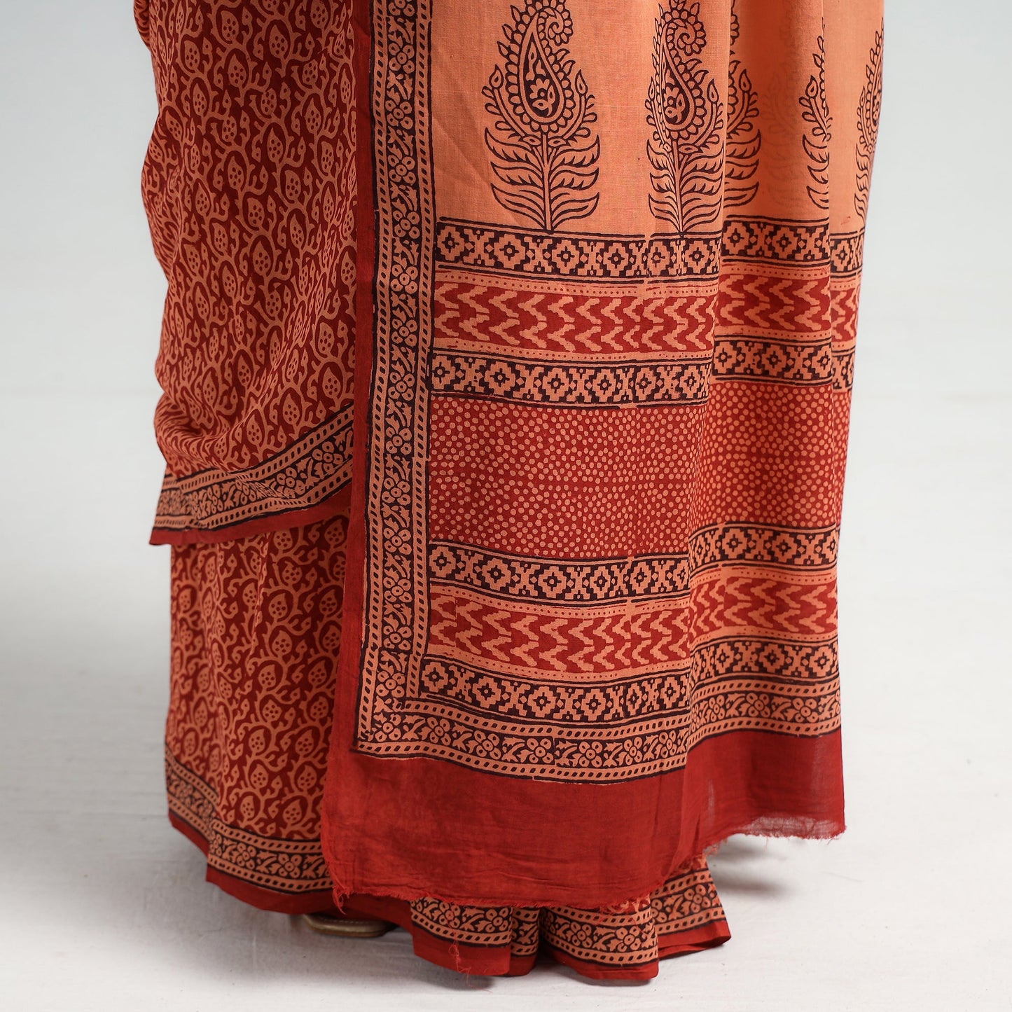 Bagh Hand Block Printed Natural Dyed Cotton Saree